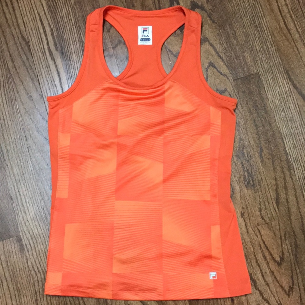 FILA Orange racerback sports Top
